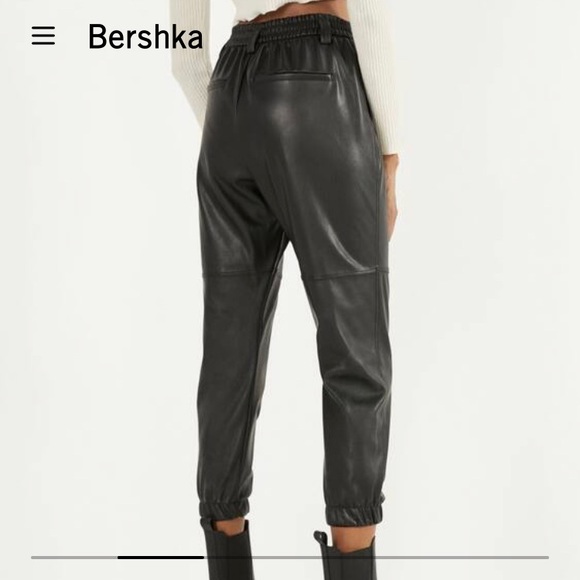 Bershka Faux Leather Jogger Pants - Picture 4 of 11